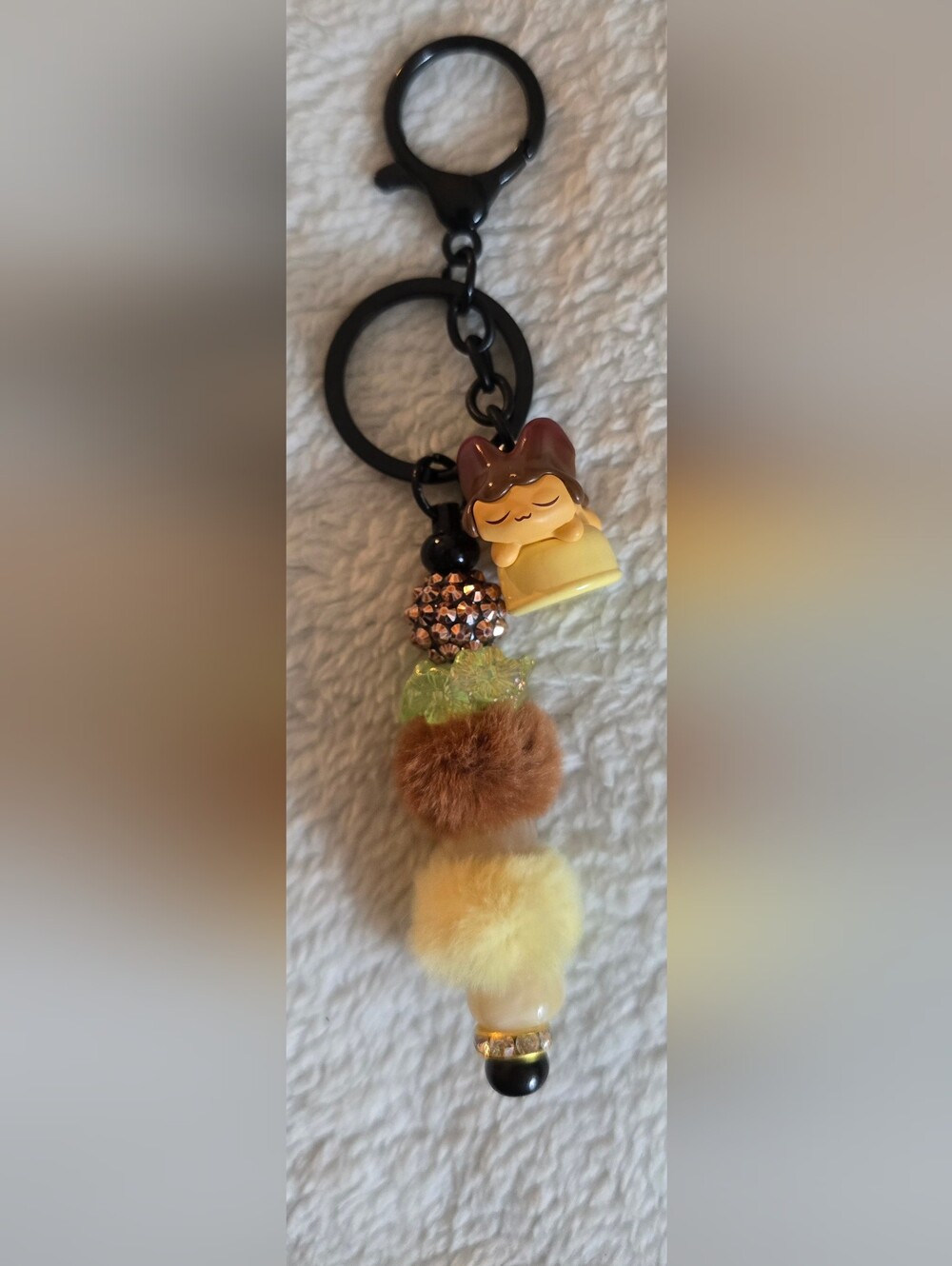 Brown & Yellow Keychain/Bag Charm - Cat